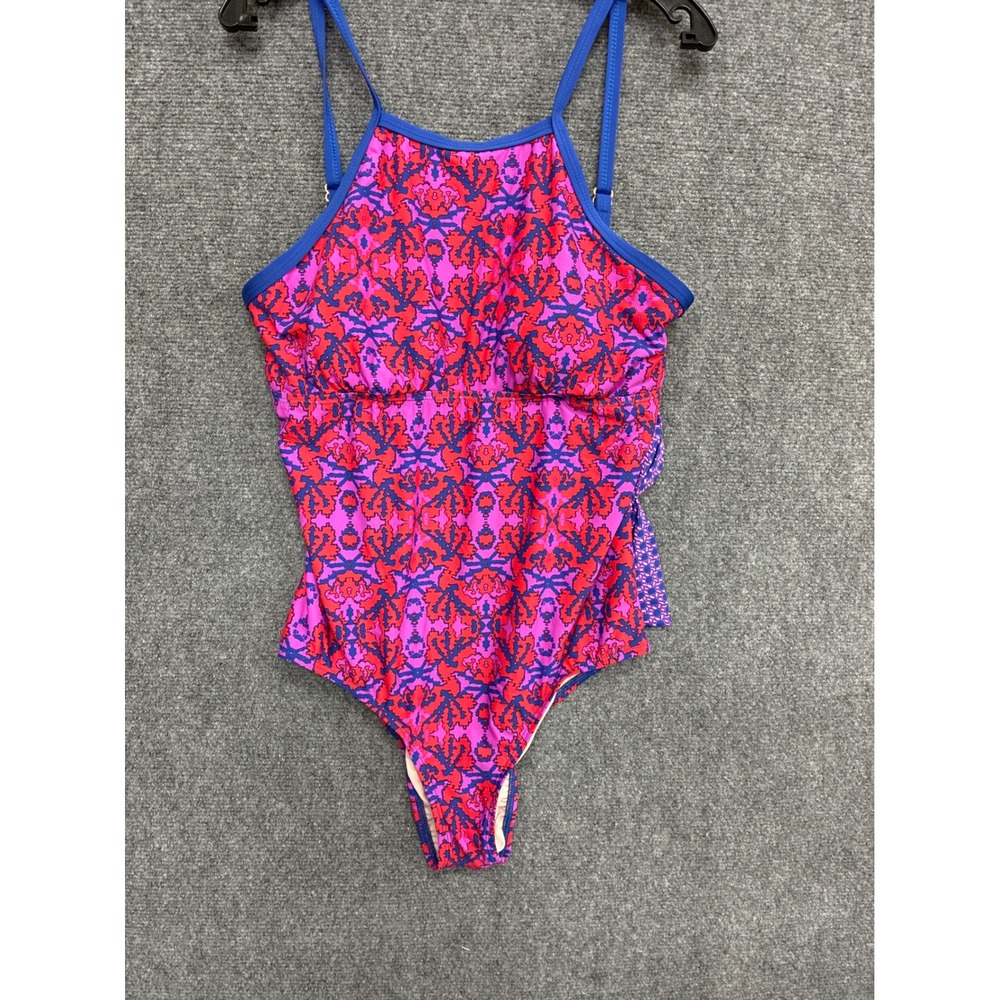 Antonio Melani Atlantis One Piece Swimsuit Pink Blue Coral Print women's Large